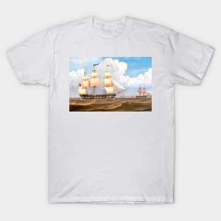 The English Merchant Ship ‘Malaba’ by William Clark digitally enhanced T-Shirt